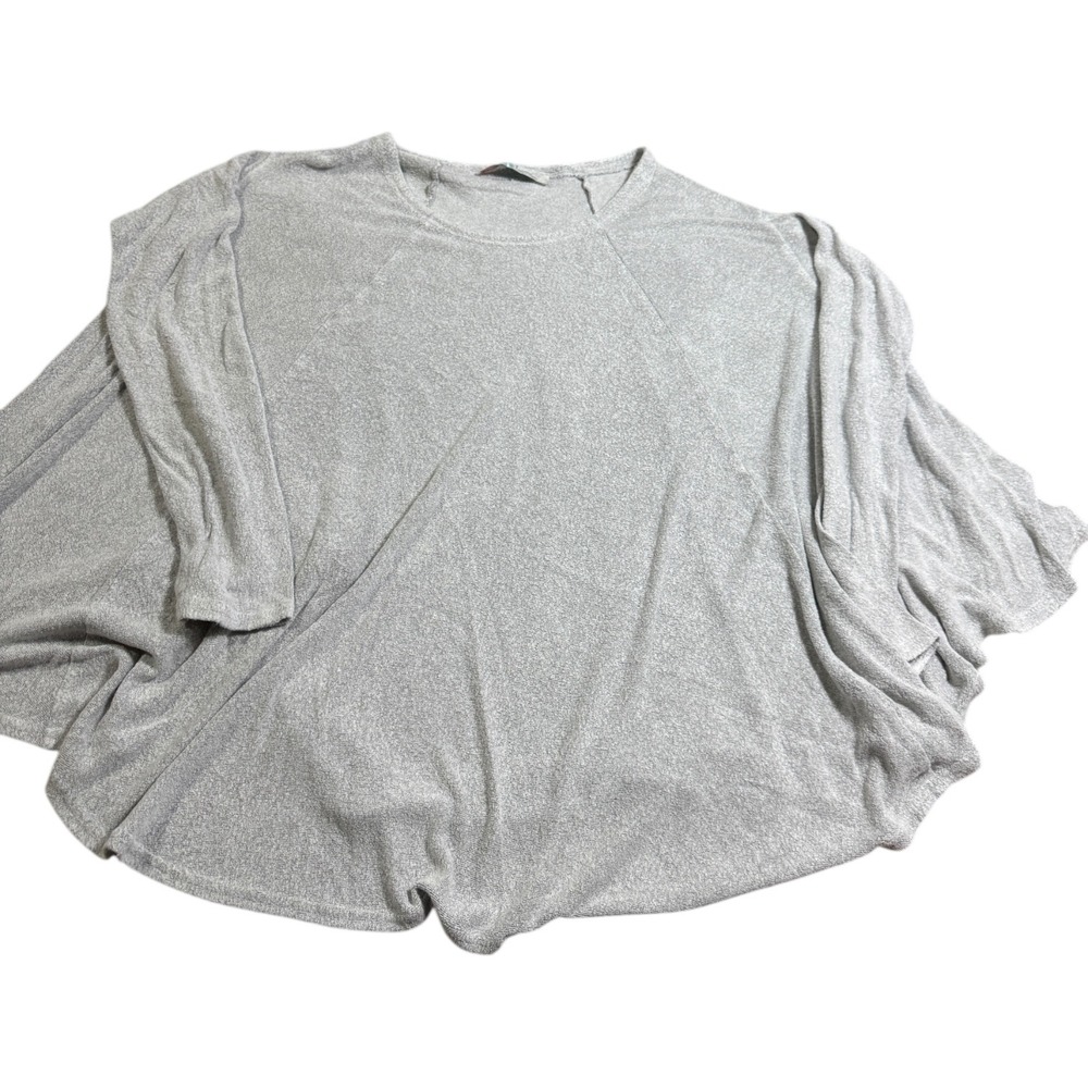 FP Beach‎ Gray Terry Heathered Knit Oversized Dolman Sleeve Top Women's Small